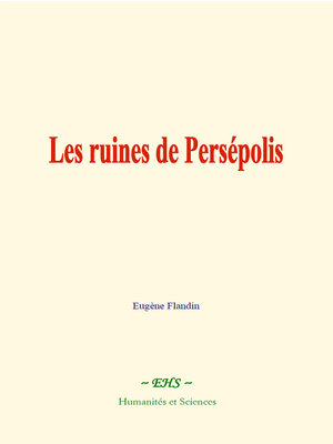 cover image of Les ruines de Persépolis